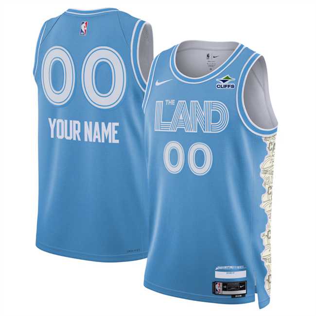 Men%27s Cleveland Cavaliers Active Player Custom Light Blue 2024-25 City Edition Stitched Jersey